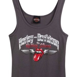 Harley-Davidson® Women's Rolling Stones Chrome Wings Sleeveless Tank Top - Gray